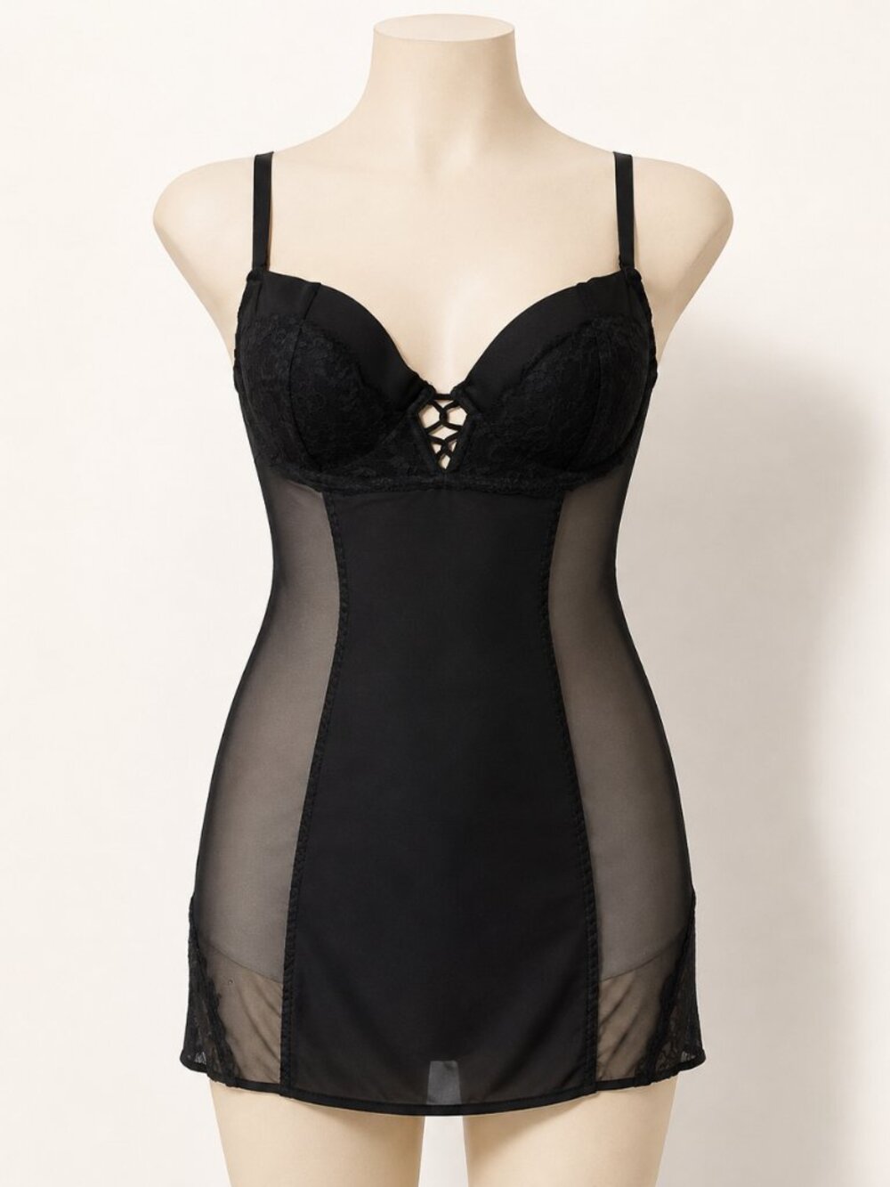 Victorias Secret Shapewear Bodysuit 36C Black Lace Underwire Lingerie Intimates